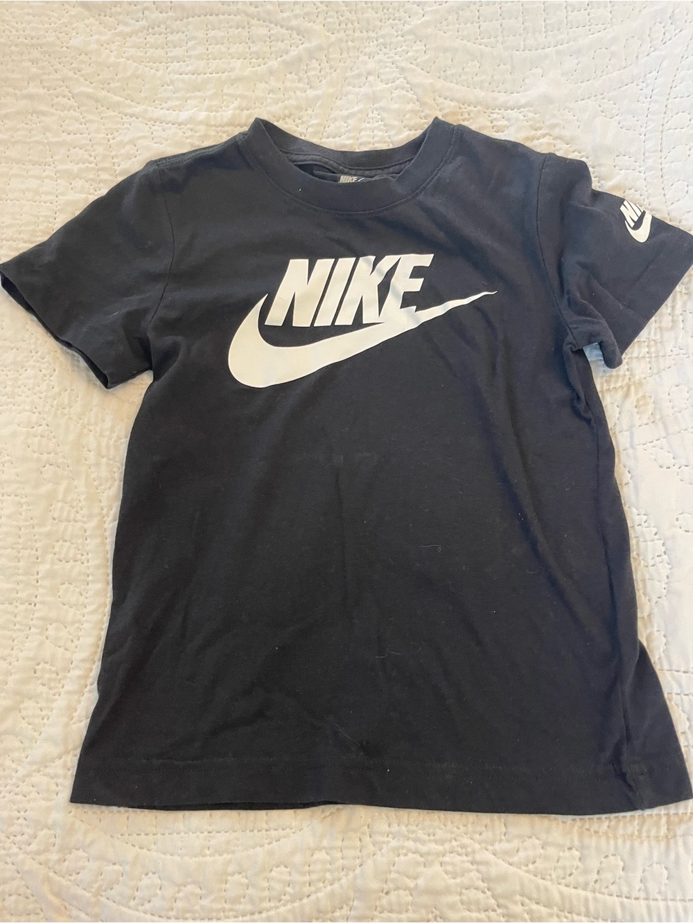 Nike Black Tee with White Swoosh Logo